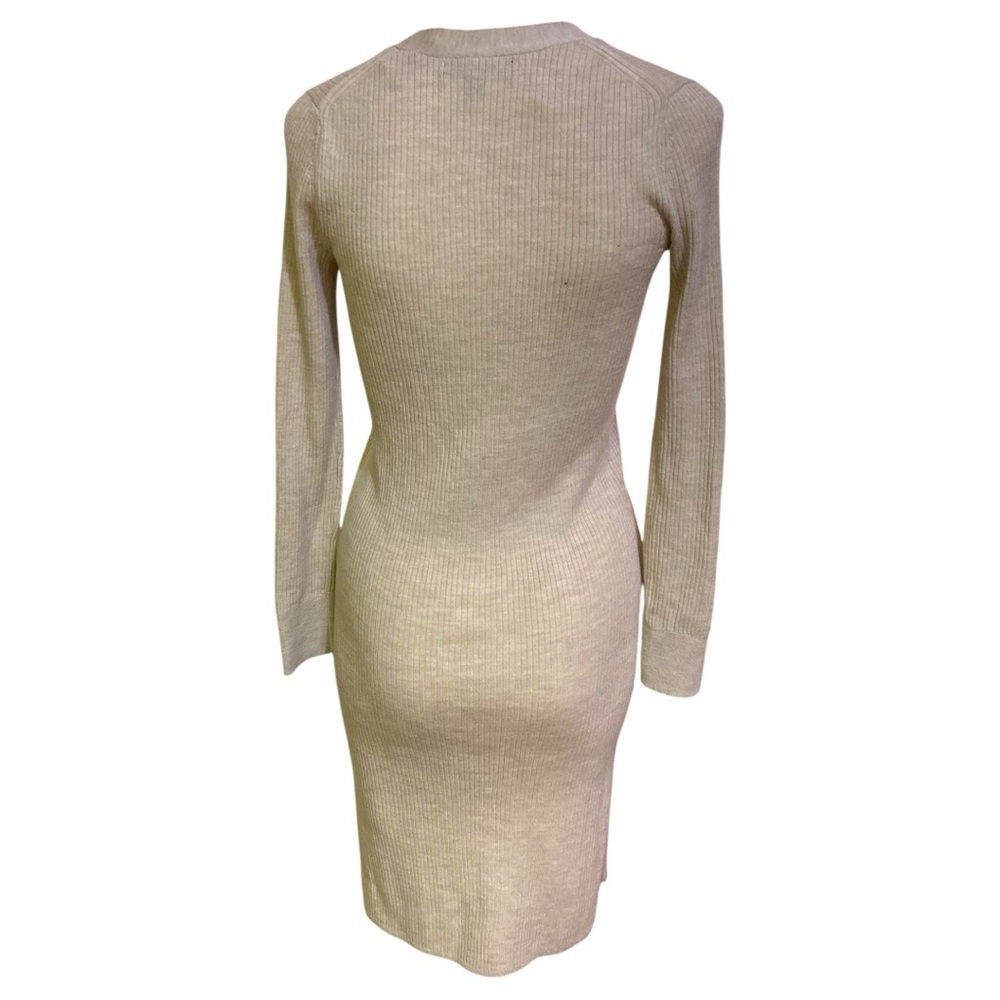 Banana Republic Cream Ribbed Knit Sweater Dress Size XXS - Picture 3 of 6